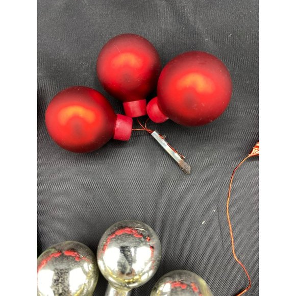 Vintage Mercury Glass Christmas Balls Bunches Floral Picks Red, Gold, Silver - Picture 3 of 9